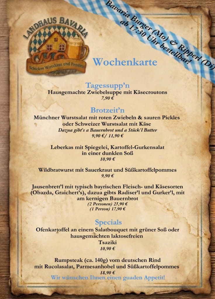 Die Wochenkarte